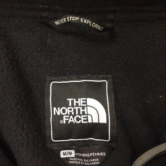 The North Face Denali Fleece Jacket Size Womens Medium Black Full Zip Hooded TNF - Picture 3 of 4
